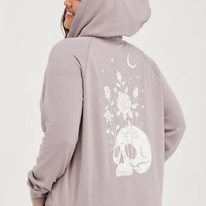 Torrid ZIP-UP HOODIE - ULTRA SOFT FLEECE SKULL MOON PURPLE